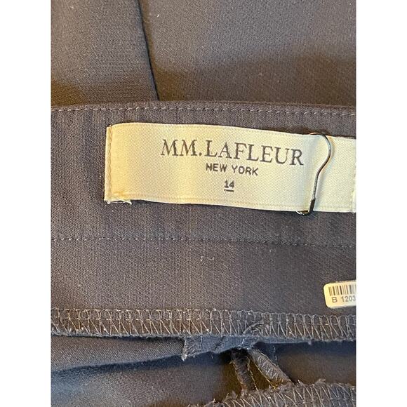 MM. LaFleur Pants Women's Sz 14 Navy Flat Front Side Zip - Picture 8 of 9